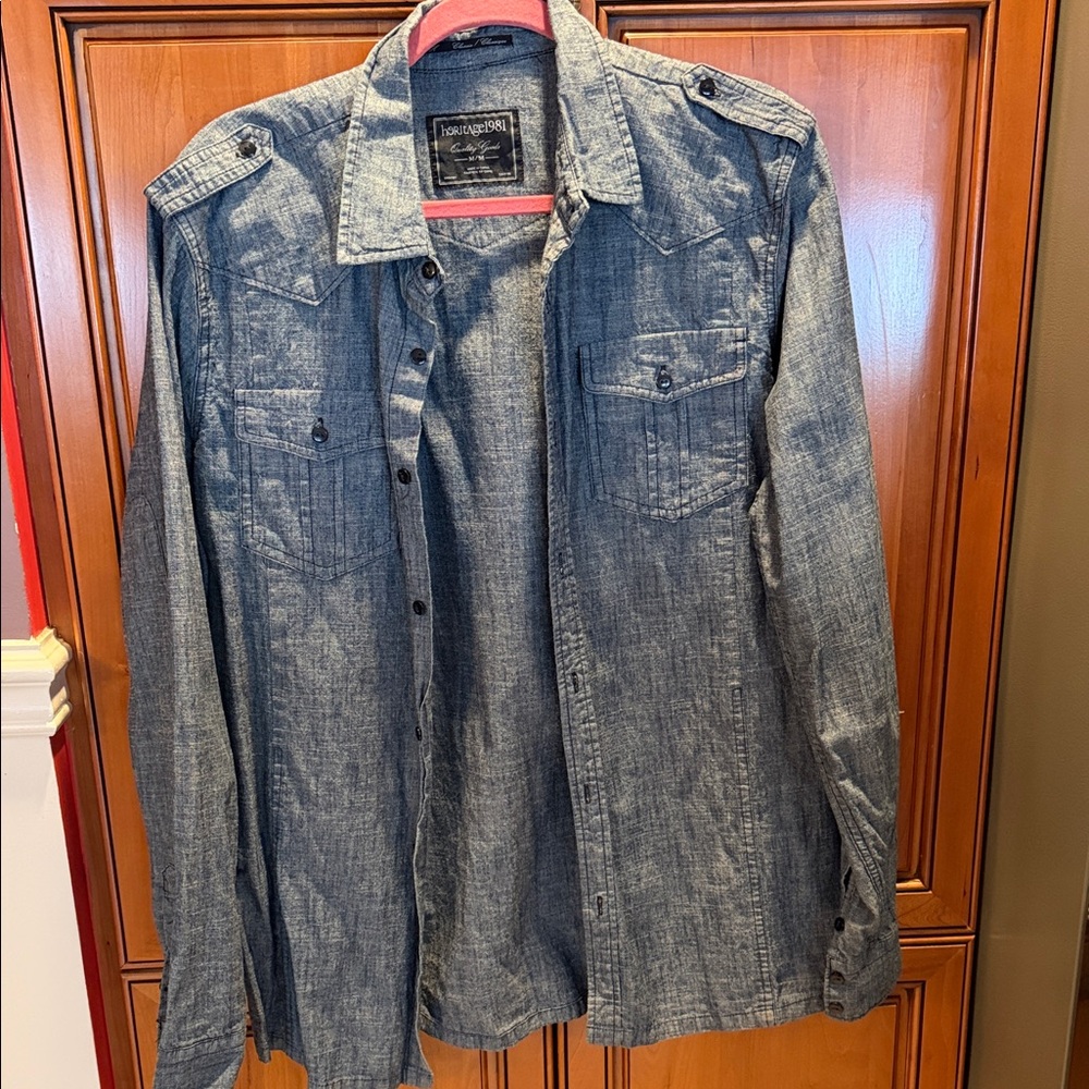 Heritage 1981 Denim Blue Button Down Shirt